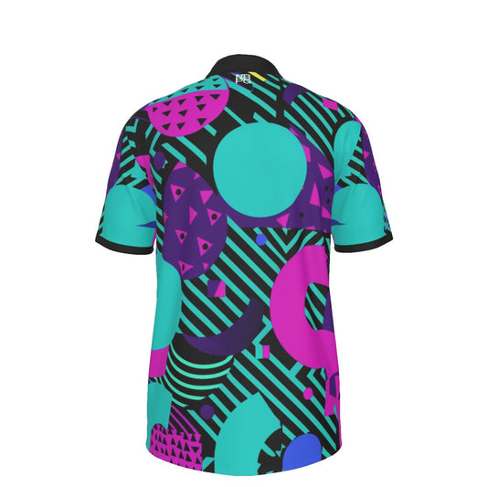 Neon Tide Retro Polo by Yoycol featuring vibrant neon colors and classic polo design, shown on a plain background.