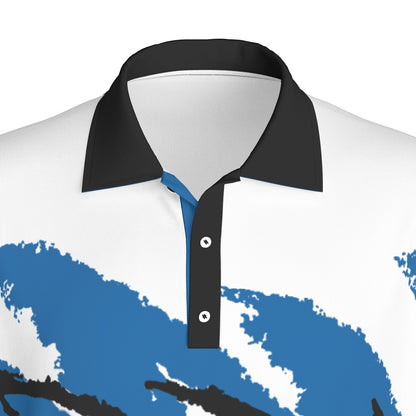 White Magic Jazz Golf Polo by Not Bad Pretty Good, men's short sleeve polo shirt with a clean, stylish design and collar.