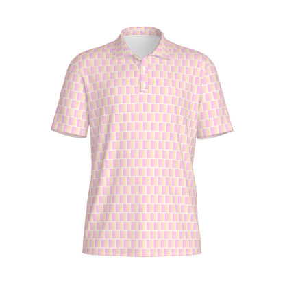 Sweet Tooth Golf Polo by Not Bad Pretty Good, men's polo shirt with a colorful sweet tooth pattern, casual golf apparel.