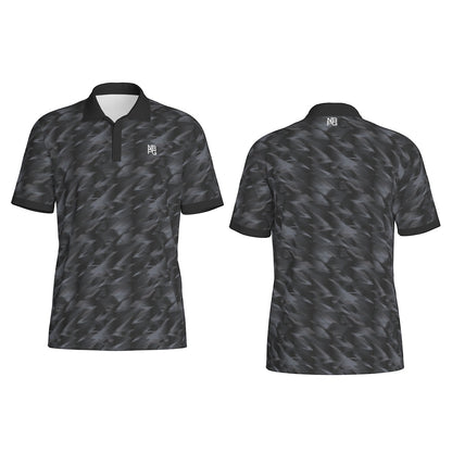 Yoycol Smoke Screen Polo shirt in black with collar and short sleeves, casual men's polo in a sleek design