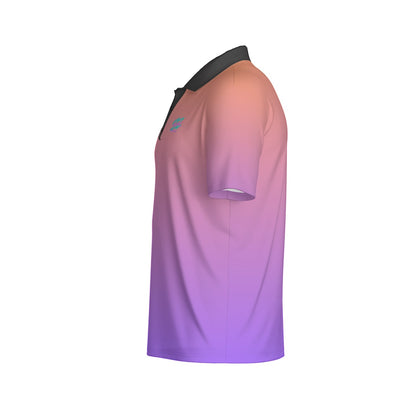 Yoycol Aurora Gradient Polo shirt with vibrant color transition, classic collar, and short sleeves.
