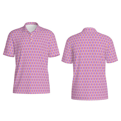 Not Bad Pretty Good Sunset Shuffle golf polo in vibrant sunset colors, lightweight fabric, and classic fit for active wear.