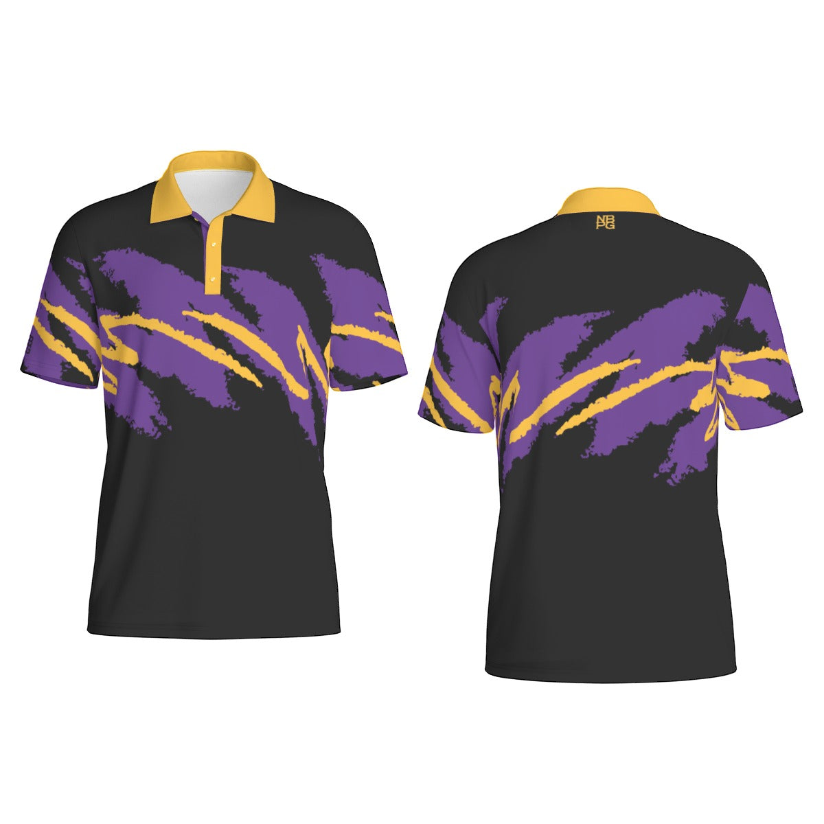 Not Bad Pretty Good Hollywood Nights Jazz golf polo, men's short sleeve shirt with stylish pattern, casual golf apparel.