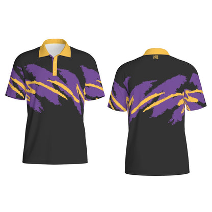 Not Bad Pretty Good Hollywood Nights Jazz golf polo, men's short sleeve shirt with stylish pattern, casual golf apparel.