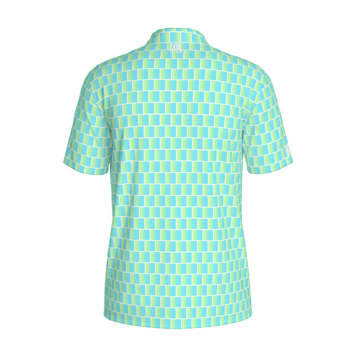 Men's Limewire golf polo by Not Bad Pretty Good featuring a classic fit, lime green color, and subtle branding detail.