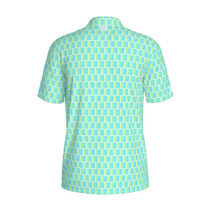 Men's Limewire golf polo by Not Bad Pretty Good featuring a classic fit, lime green color, and subtle branding detail.