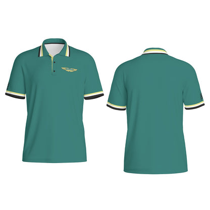 Yoycol Albatross Golf Polo shirt in white with subtle green and blue accents, designed for comfortable golf attire.
