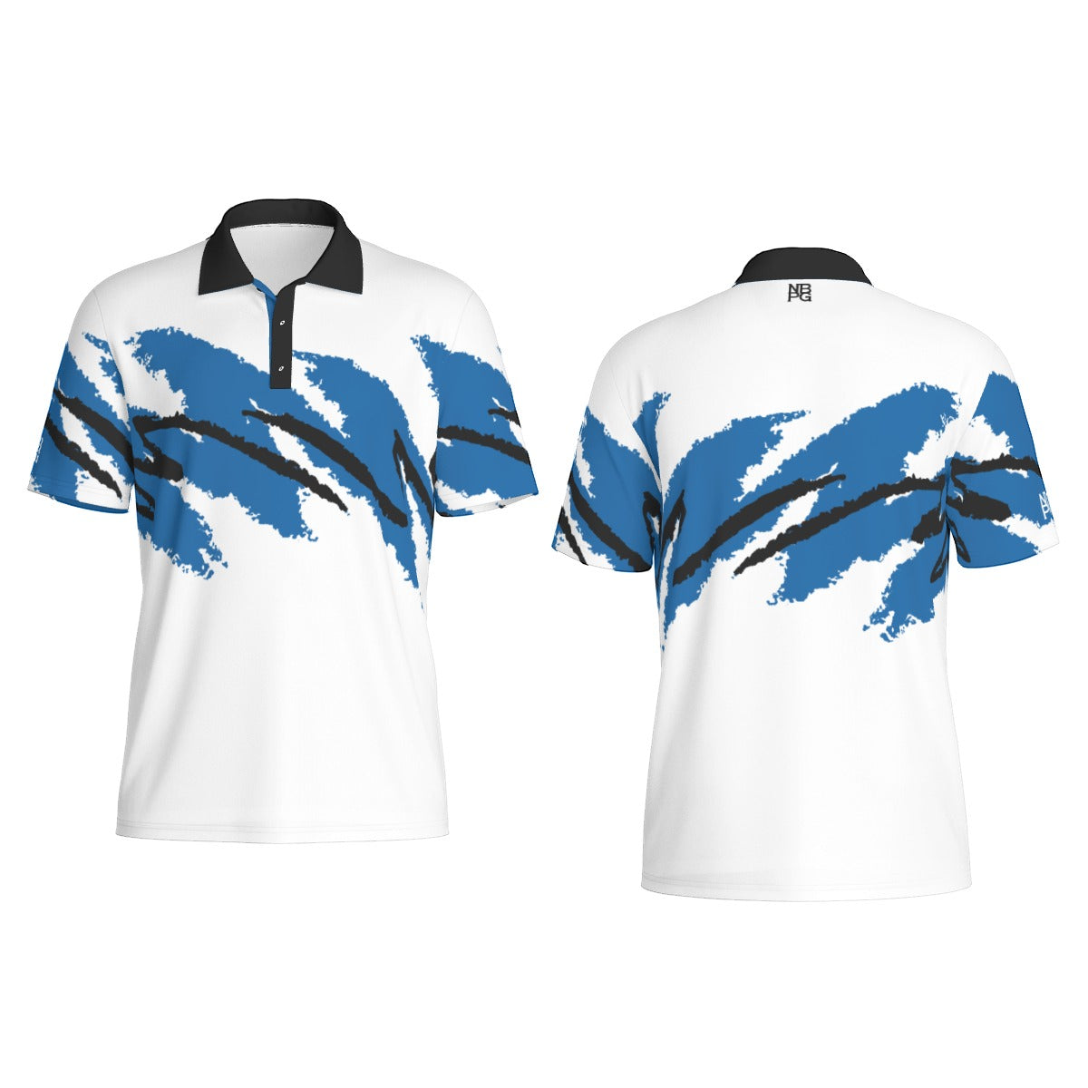 White Magic Jazz Golf Polo by Not Bad Pretty Good, men's polo shirt with a classic fit and subtle design details.