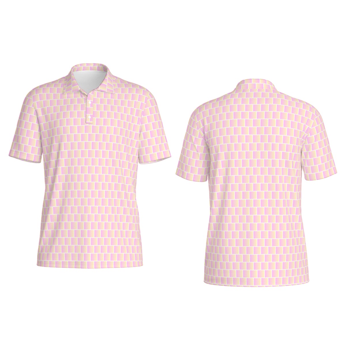 Sweet Tooth Golf Polo by Not Bad Pretty Good, men's casual golf shirt with colorful design, short sleeves, and collar.