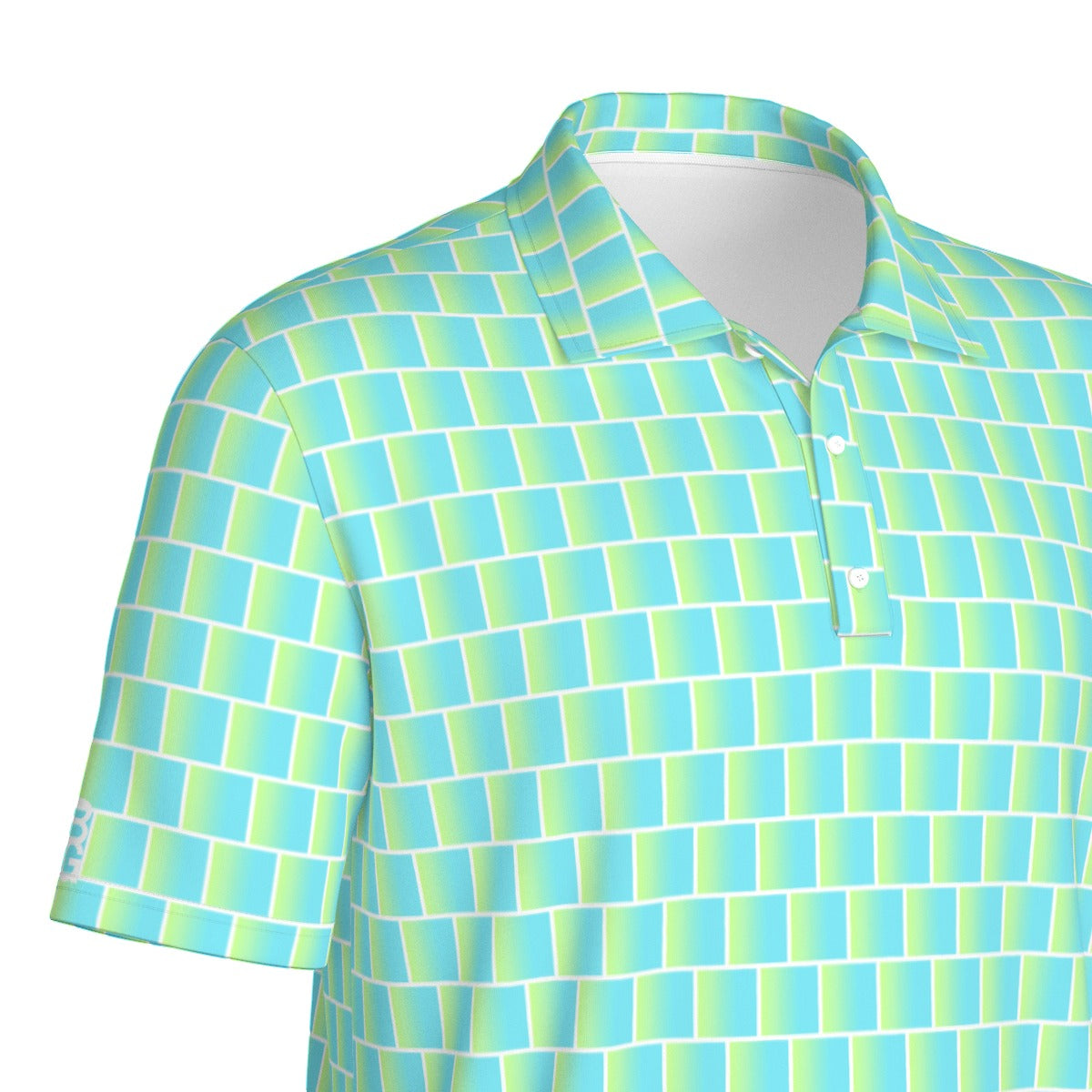 Men's Limewire Golf Polo shirt by Not Bad Pretty Good, featuring a casual fit and classic collar, in bright lime green.