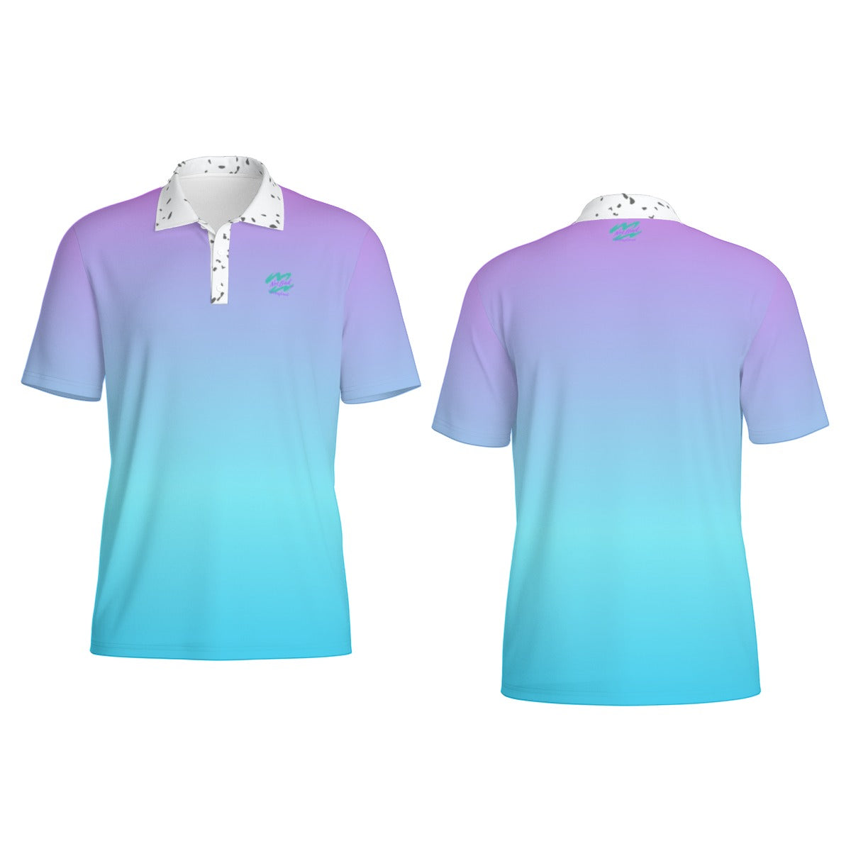 Yoycol fade gradient polo shirt with color blending design, short sleeve casual men's or women's polo top.