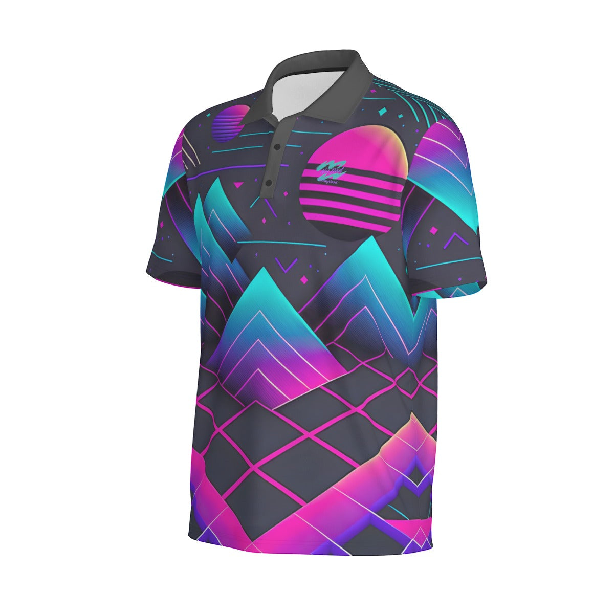 Yoycol Miami Slice Retro Polo shirt featuring colorful Miami-inspired graphic design and classic polo collar.