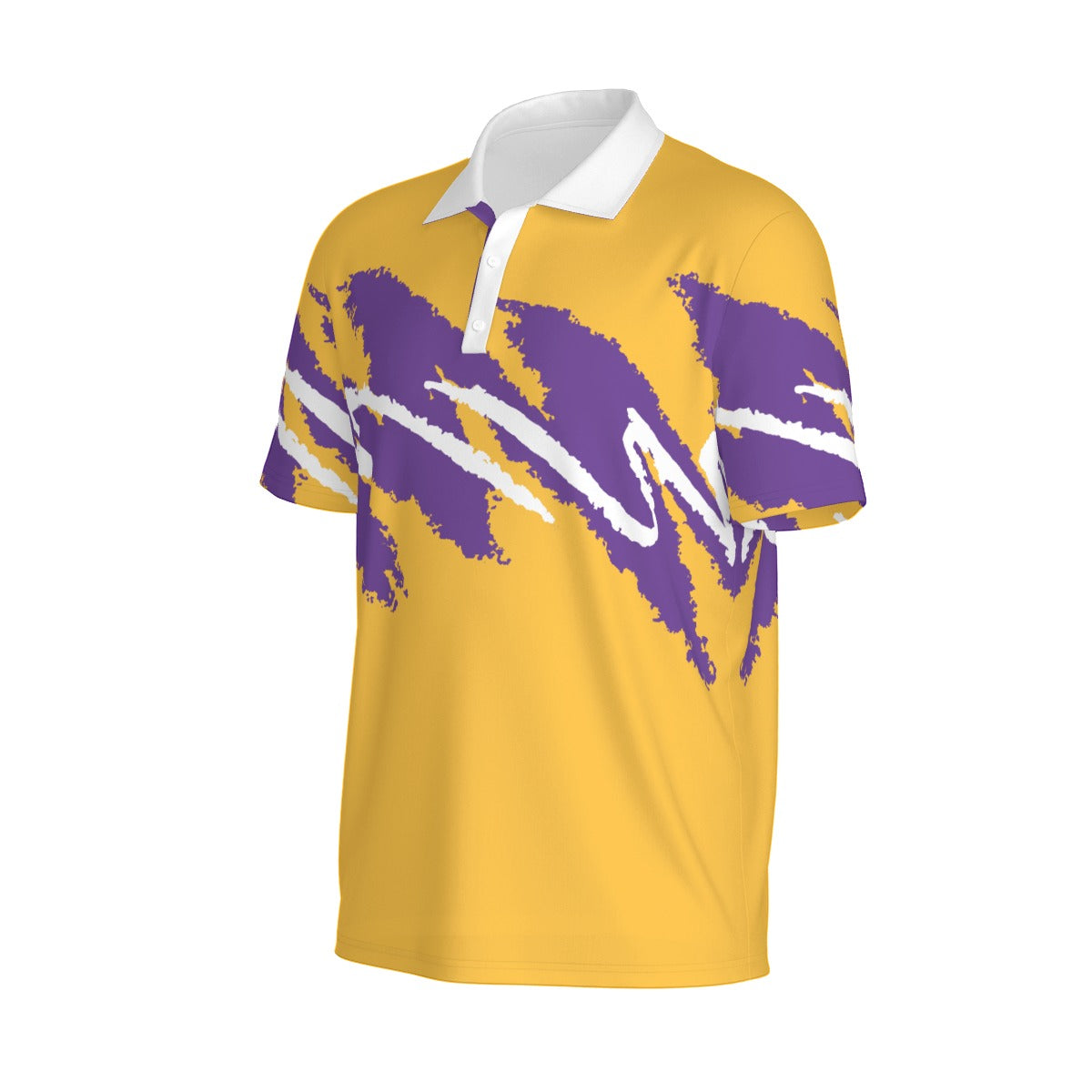 Not Bad Pretty Good Championship Gold Jazz Golf Polo, men's golf shirt with a gold color and classic polo collar.