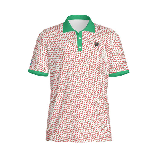 Yoycol Watermelon Wedge Polo shirt featuring a colorful watermelon print, short sleeves, and classic polo collar.