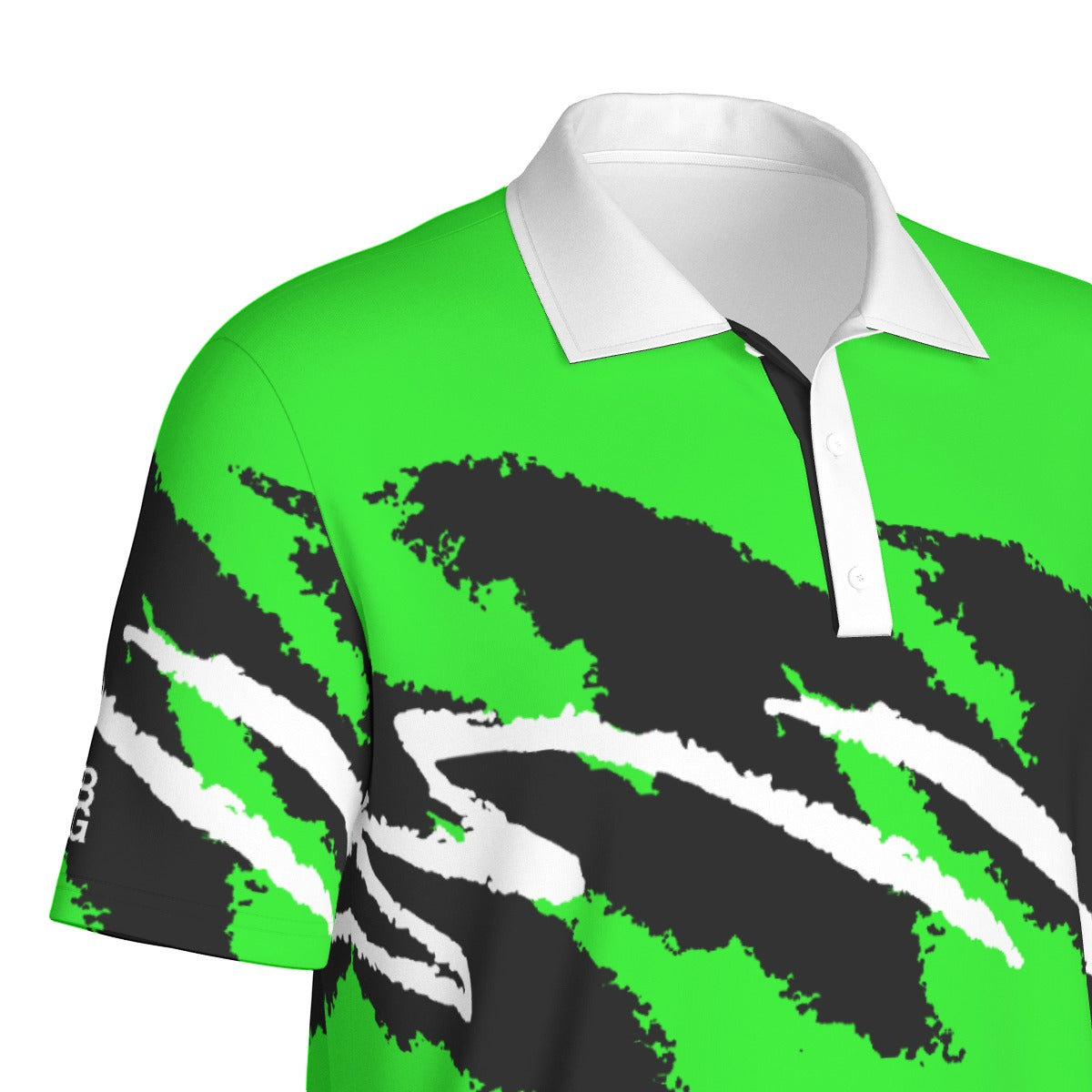 Nuclear Jazz golf polo by Not Bad Pretty Good, featuring a stylish design and comfortable fit, shown on a mannequin.