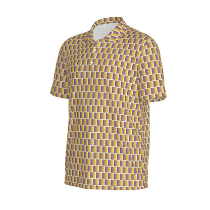 Men's gold standard golf polo by Not Bad Pretty Good featuring a classic fit and subtle branding on the chest.