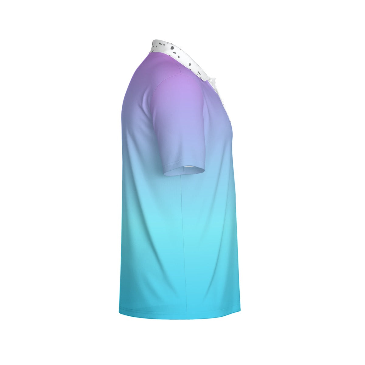 Yoycol fade gradient polo shirt with stylish color transition, made from comfortable fabric, close-up of the polo's vibrant design.