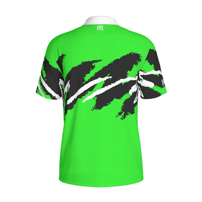 Nuclear Jazz golf polo by Not Bad Pretty Good featuring a stylish design and comfortable fit for active wear.