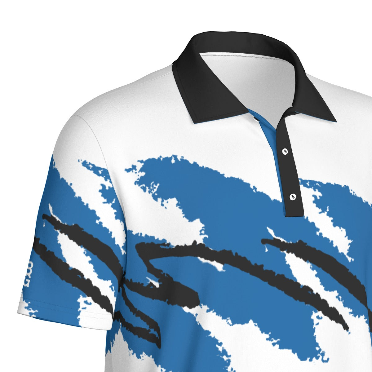 White Magic Jazz Golf Polo by Not Bad Pretty Good, featuring a classic fit and subtle design, shown on a model.