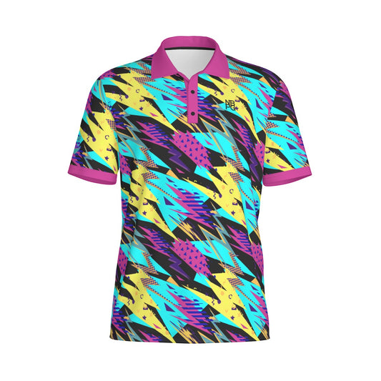 Yoycol Swingwave Polo shirt in vibrant colors, featuring a classic collar and short sleeves, displayed on a hanger.