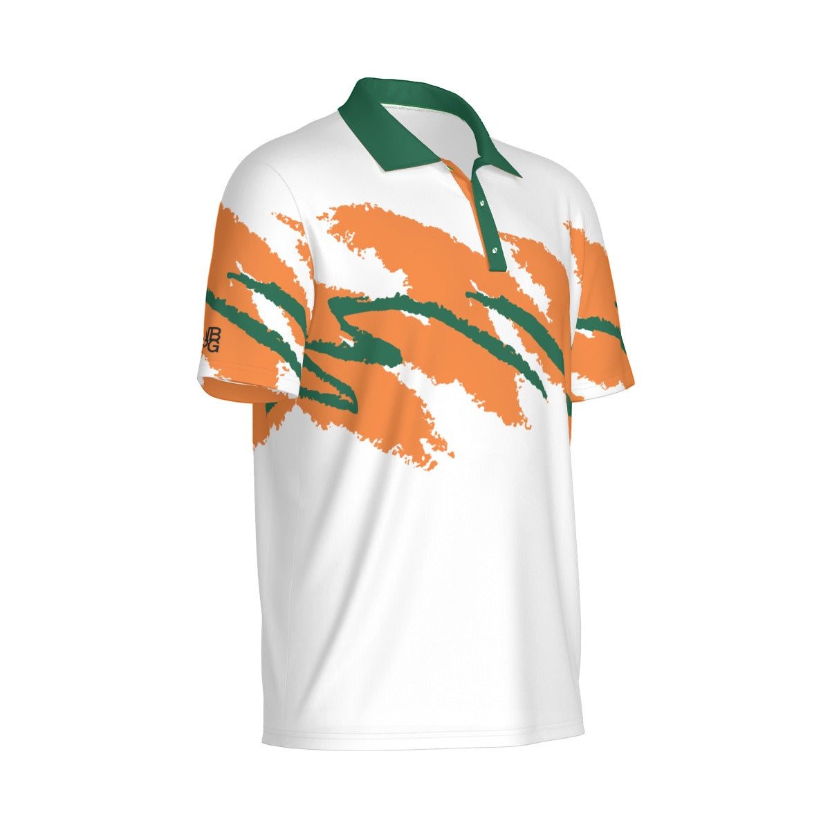 Not Bad Pretty Good Eye of the Storm Jazz golf polo featuring a vibrant storm-themed pattern and classic polo collar.
