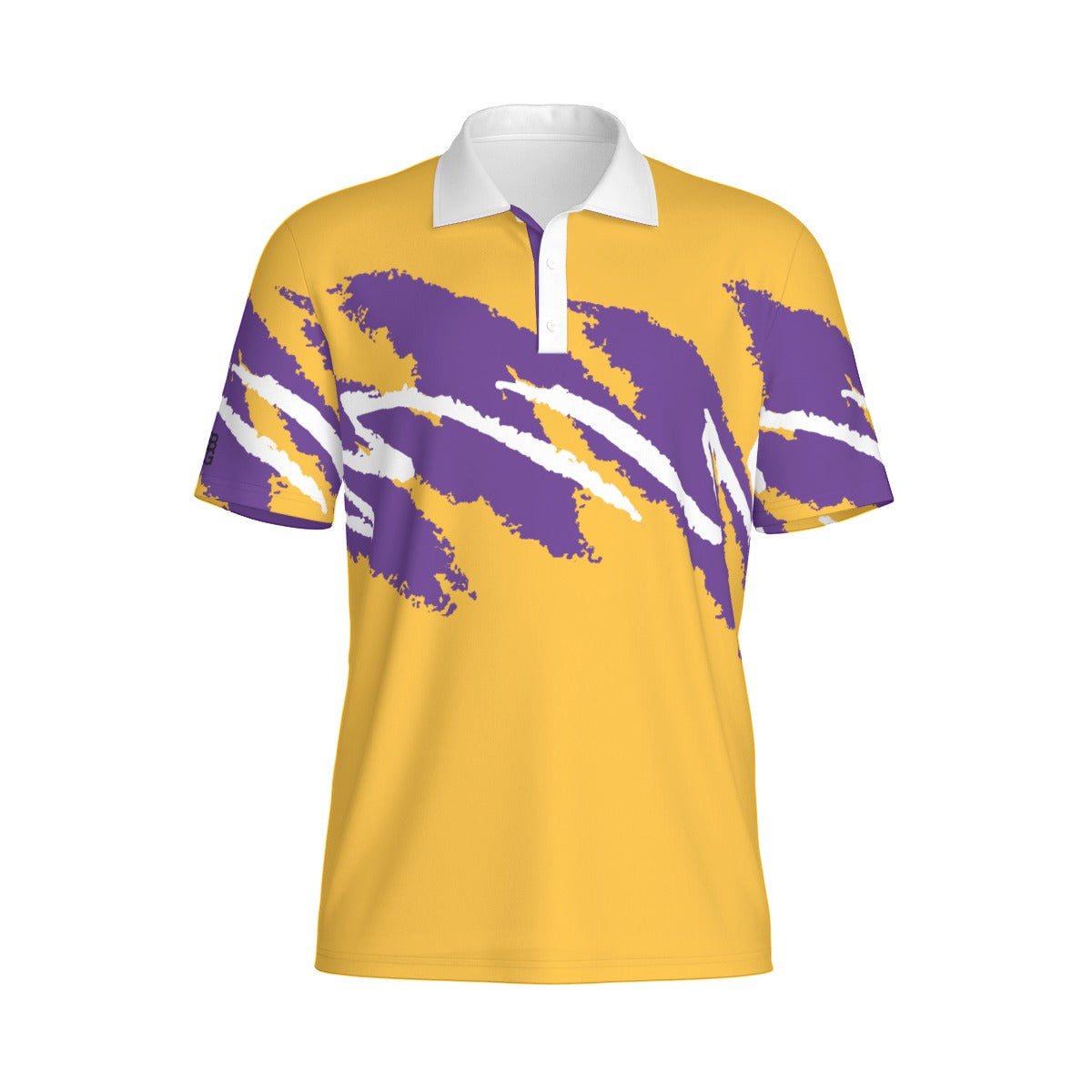 Not Bad Pretty Good Championship Gold Jazz Golf Polo, men's polo shirt with gold accents and classic fit, visible collar and buttons.