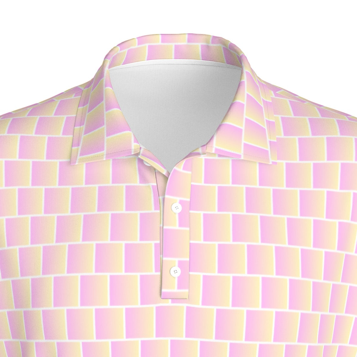 Sweet Tooth golf polo by Not Bad Pretty Good featuring a colorful, playful design on a casual men's polo shirt.