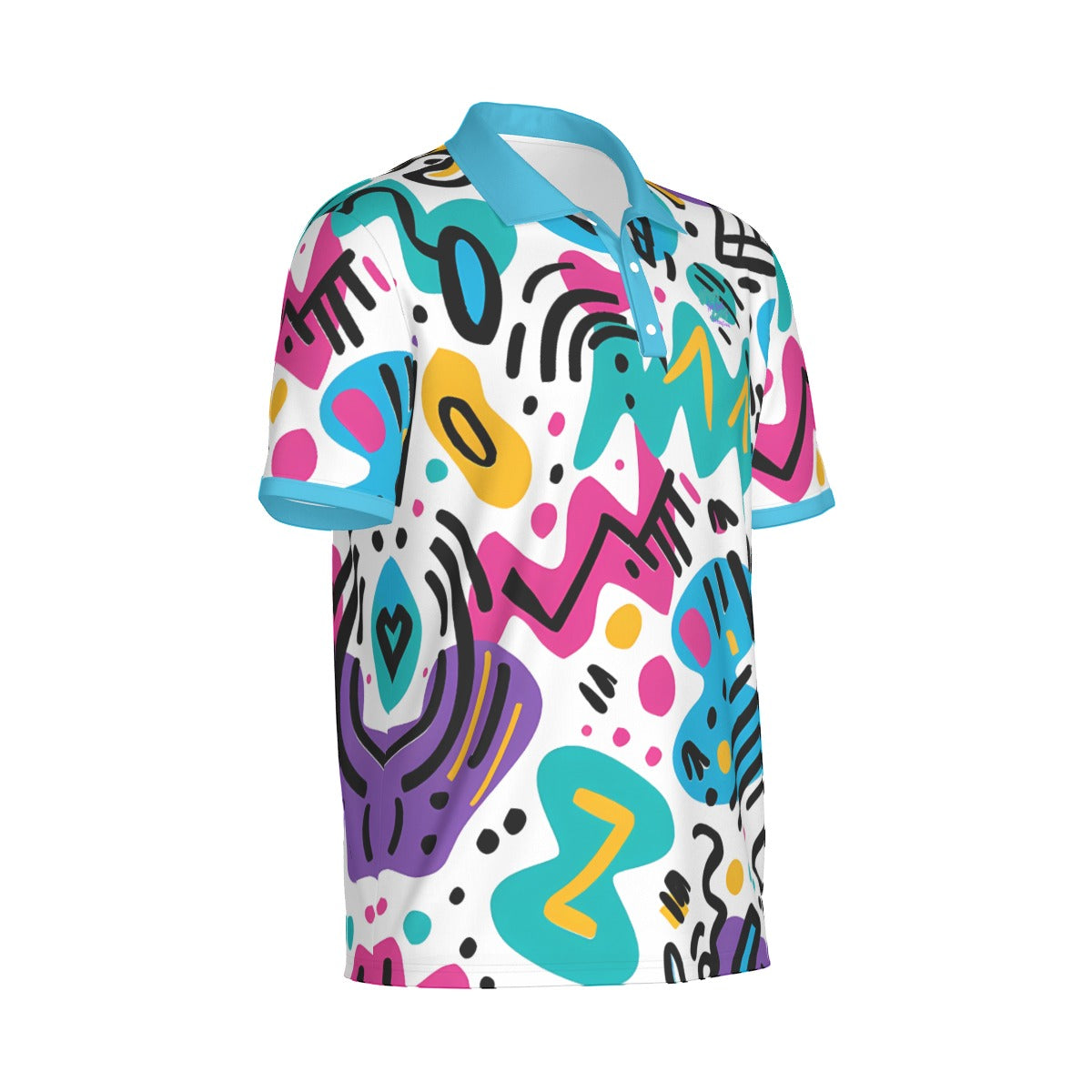 All Good Retro Polo by Yoycol, classic men's polo shirt in vibrant color, with collar and button placket, laid flat.