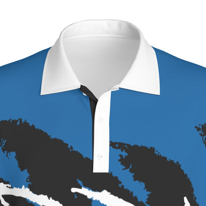 Blue Reign Jazz golf polo by Not Bad Pretty Good, featuring a stylish blue design and polo collar, perfect for golf or casual wear.