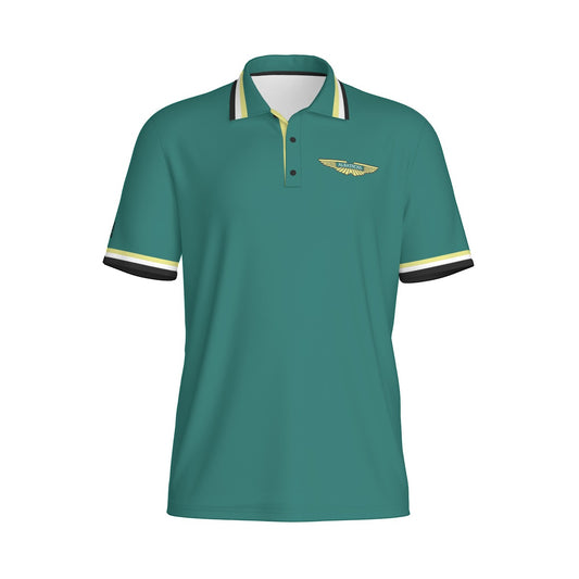 Yoycol Albatross Golf Polo shirt in navy blue with short sleeves and collar, featuring a subtle pattern and logo detail.