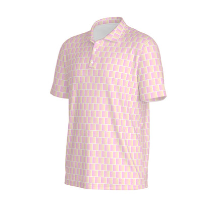 Sweet Tooth golf polo by Not Bad Pretty Good, men's casual polo shirt in colorful, playful design with collar and short sleeves.