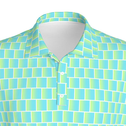 Not Bad Pretty Good Limewire golf polo, men's short-sleeve shirt in vibrant lime green with collar and button details.