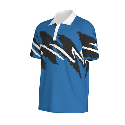 Blue Reign Jazz Golf Polo by Not Bad Pretty Good, men's short-sleeve polo shirt with a classic collar and vibrant blue color.