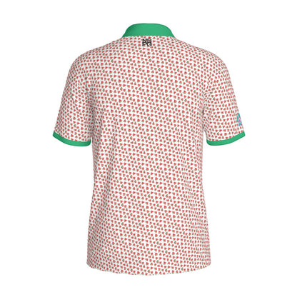 Yoycol Watermelon Wedge Polo shirt featuring vibrant watermelon print and classic polo collar, casual men's clothing.