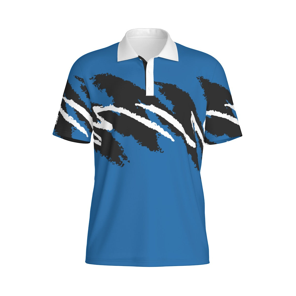 Blue Reign Jazz Golf Polo by Not Bad Pretty Good featuring a sleek design and comfortable fit, shown on a model.