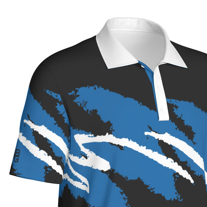Durham Nights Jazz golf polo by Not Bad Pretty Good, featuring a stylish design and comfortable fit, shown in a close-up image.
