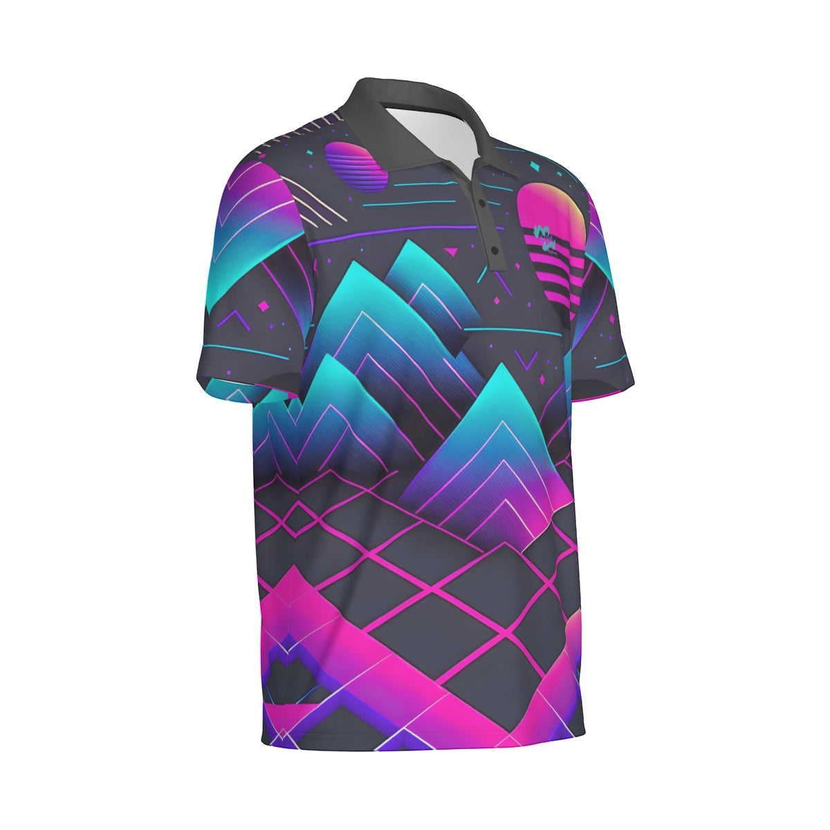 Yoycol Miami Slice Retro Polo shirt featuring colorful tropical print and classic polo collar, casual men's fashion top