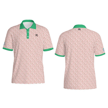 Yoycol Watermelon Wedge Polo shirt with a vibrant watermelon pattern, casual short-sleeve design, and classic polo collar.