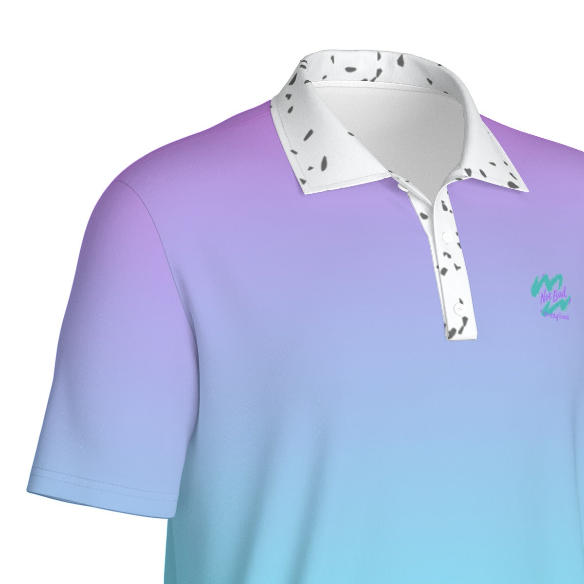 Yoycol Fade Gradient Polo shirt with stylish color transition, classic collar, and short sleeves on a plain background.