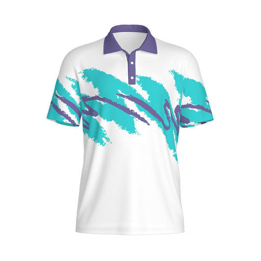 Yoycol Swingin' Solo Jazz Polo in navy with white collar and buttons, classic fit, casual men's polo shirt.