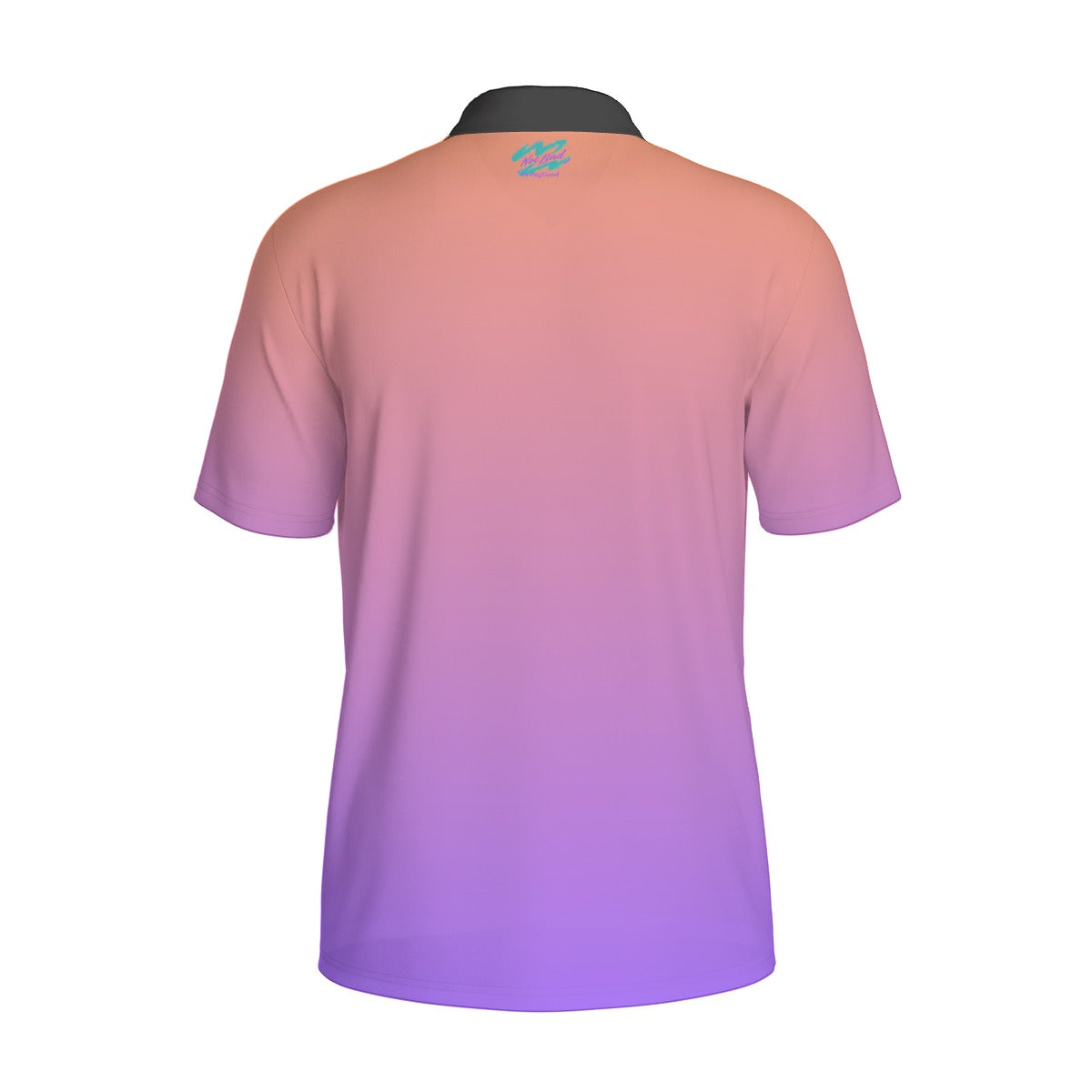 Yoycol Aurora Gradient Polo shirt with vibrant color transition, short sleeves, and classic collar on a plain background.