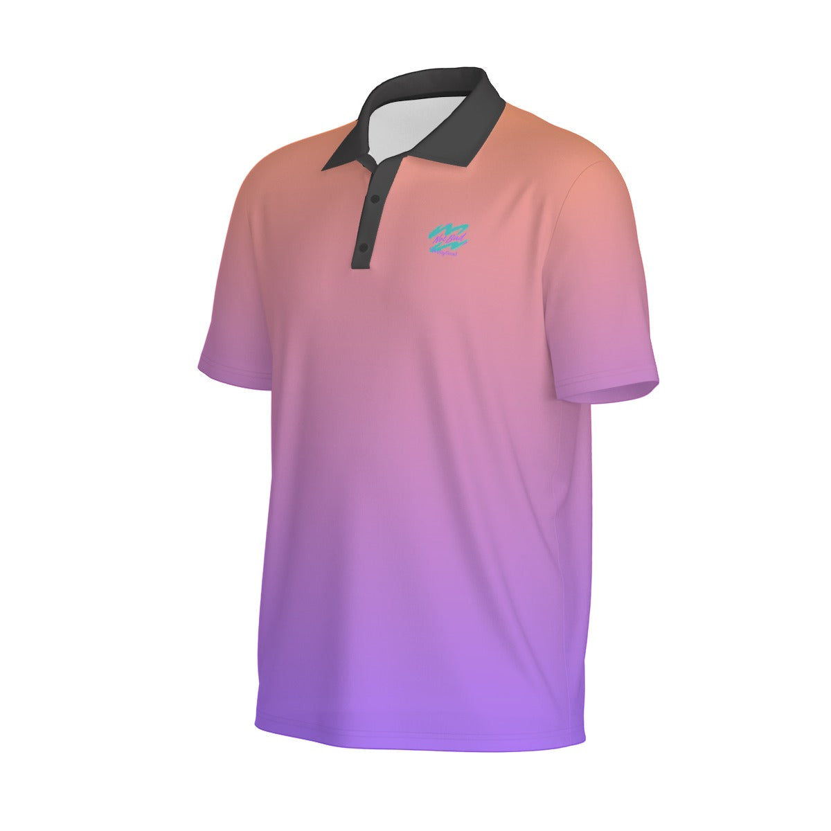Yoycol Aurora Gradient Polo shirt with vibrant color transition, casual fit, and classic collar, shown in a front view.