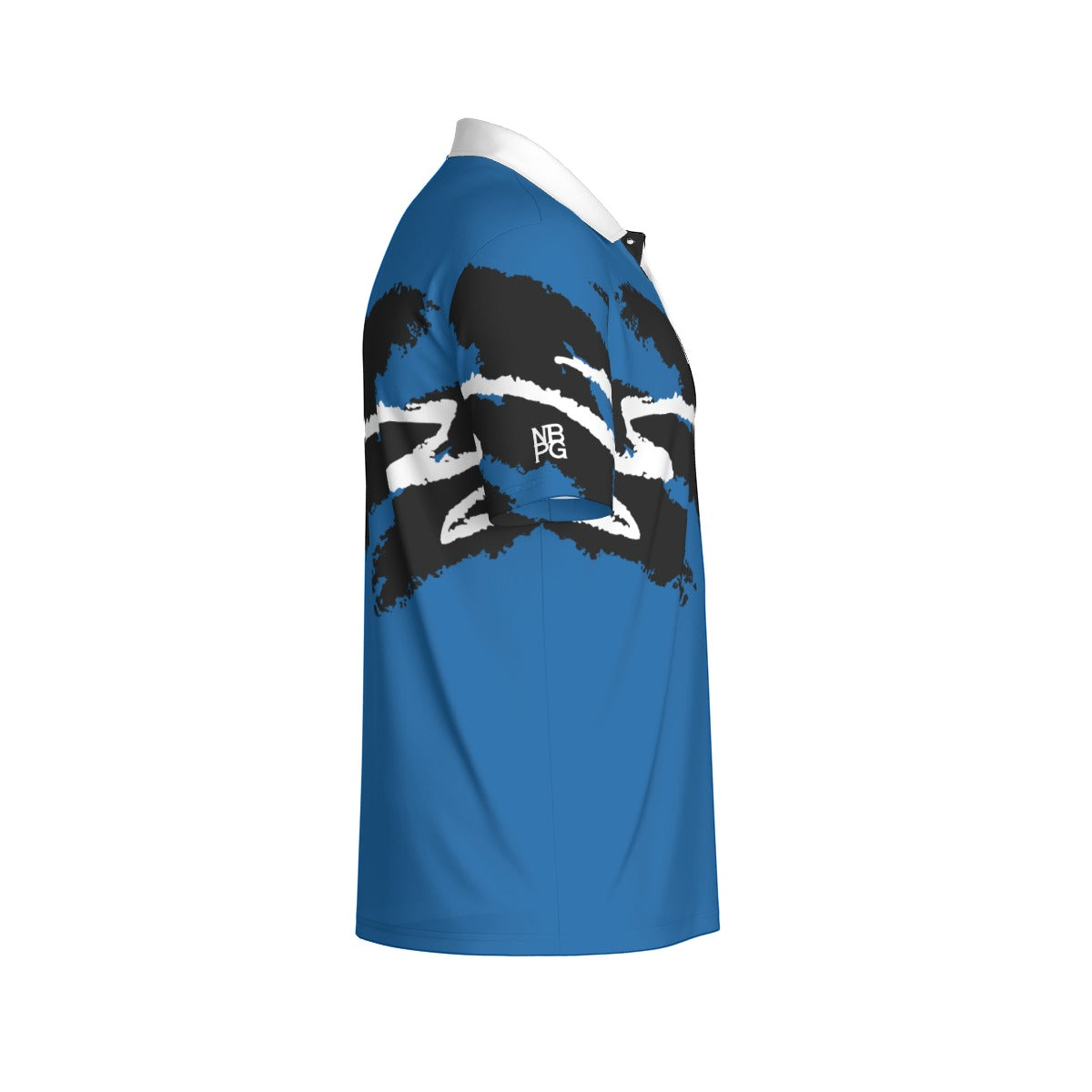 Blue Reign Jazz Golf Polo by Not Bad Pretty Good, men's short-sleeve polo shirt with a stylish blue design and collar.