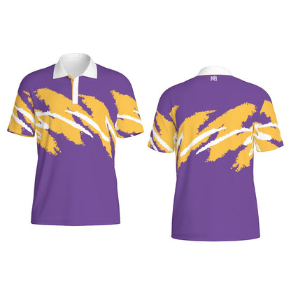 Nordic Royalty Jazz Golf Polo by Not Bad Pretty Good, featuring a stylish design and comfortable fit, shown on a model.