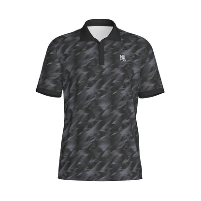 Yoycol Smoke Screen Polo shirt in black with subtle logo detail, classic collar, and short sleeves, casual men's polo top.