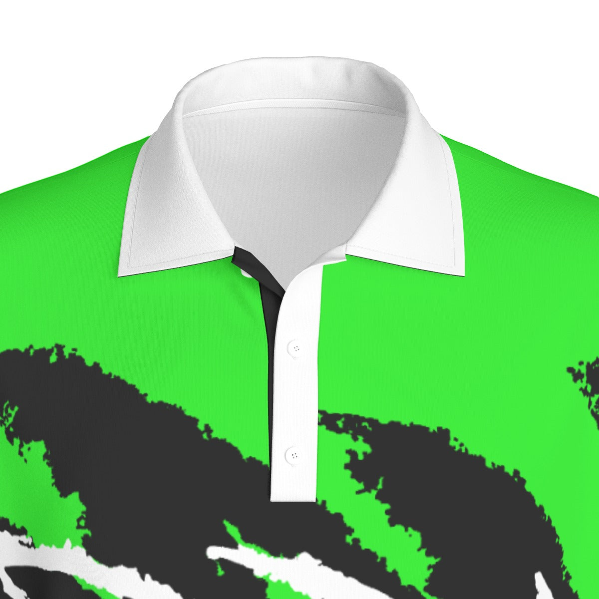 Nuclear Jazz golf polo by Not Bad Pretty Good, featuring a stylish design and comfortable fit, displayed on a mannequin.