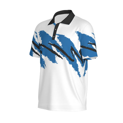 White Magic Jazz Golf Polo by Not Bad Pretty Good, men's casual polo shirt with a classic collar and subtle design details.