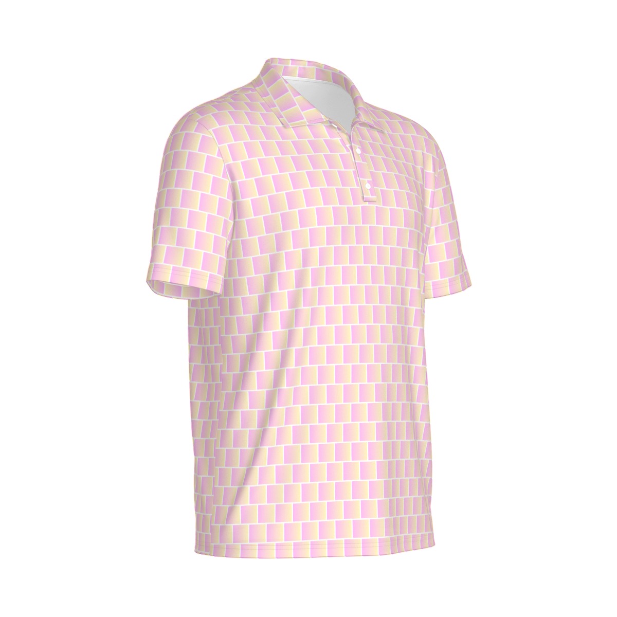 Sweet Tooth Golf Polo by Not Bad Pretty Good, men's casual polo shirt with colorful sweet tooth design and classic collar.