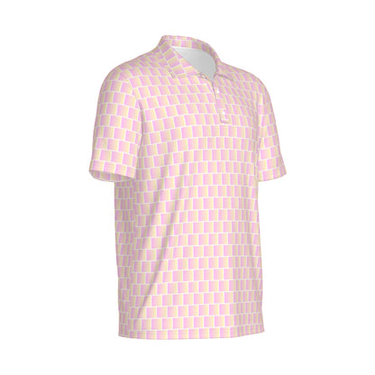 Sweet Tooth Golf Polo by Not Bad Pretty Good, men's casual polo shirt with colorful sweet tooth design and classic collar.