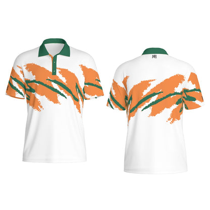 Eye of the Storm Jazz golf polo by Not Bad Pretty Good, featuring a stylish pattern and comfortable fit for men.